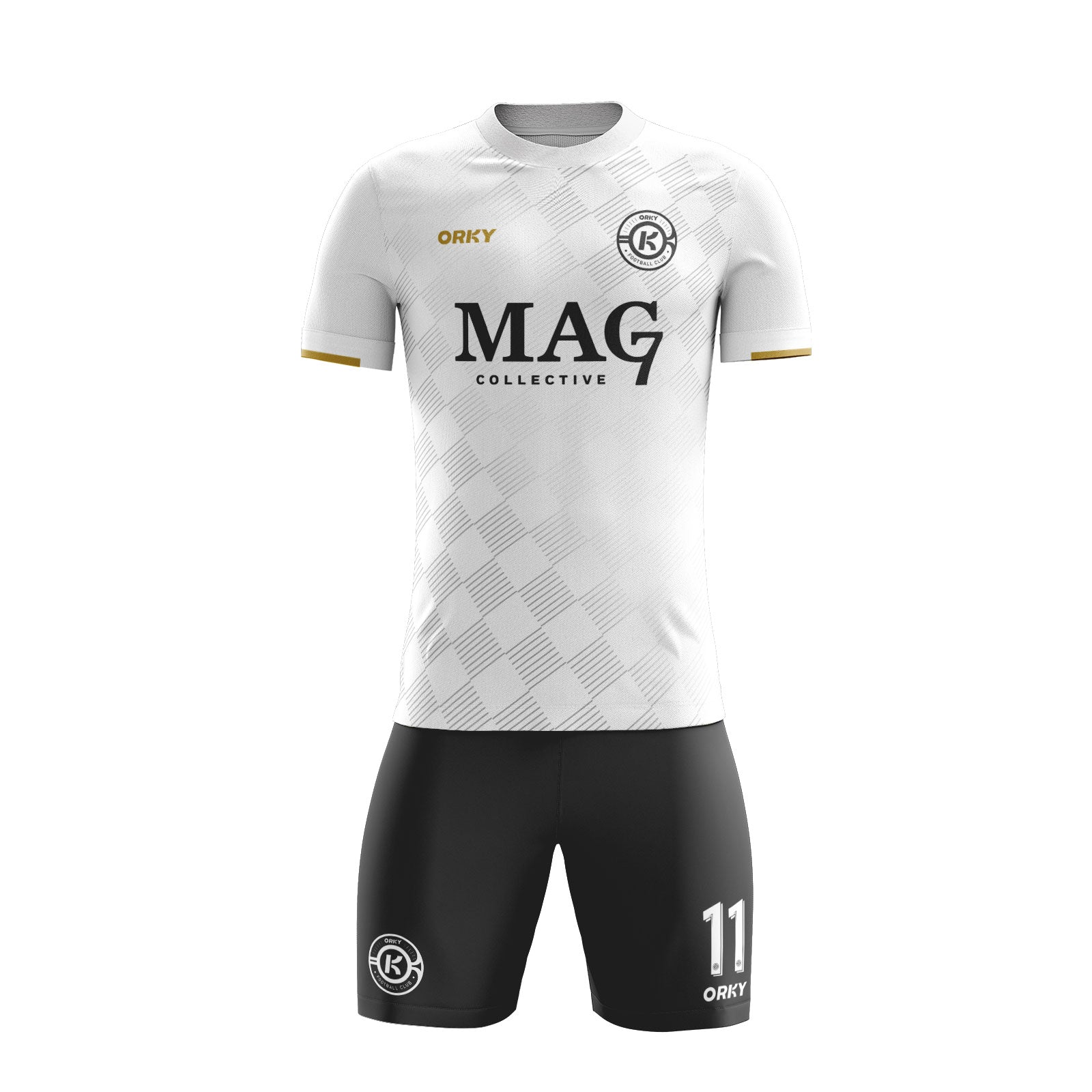 ORKY Men Custom Football Jersey with Short Kids Training Match Full Uniform Shadow Checker Secondary image