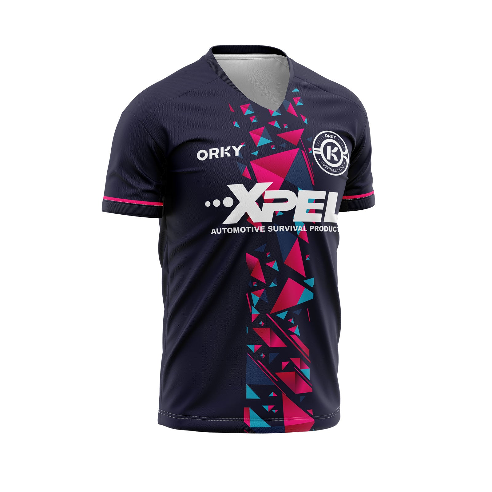 ORKY Men Soccer Jersey with Short Customize Name Number Training Uniform Tangram Blue Main image