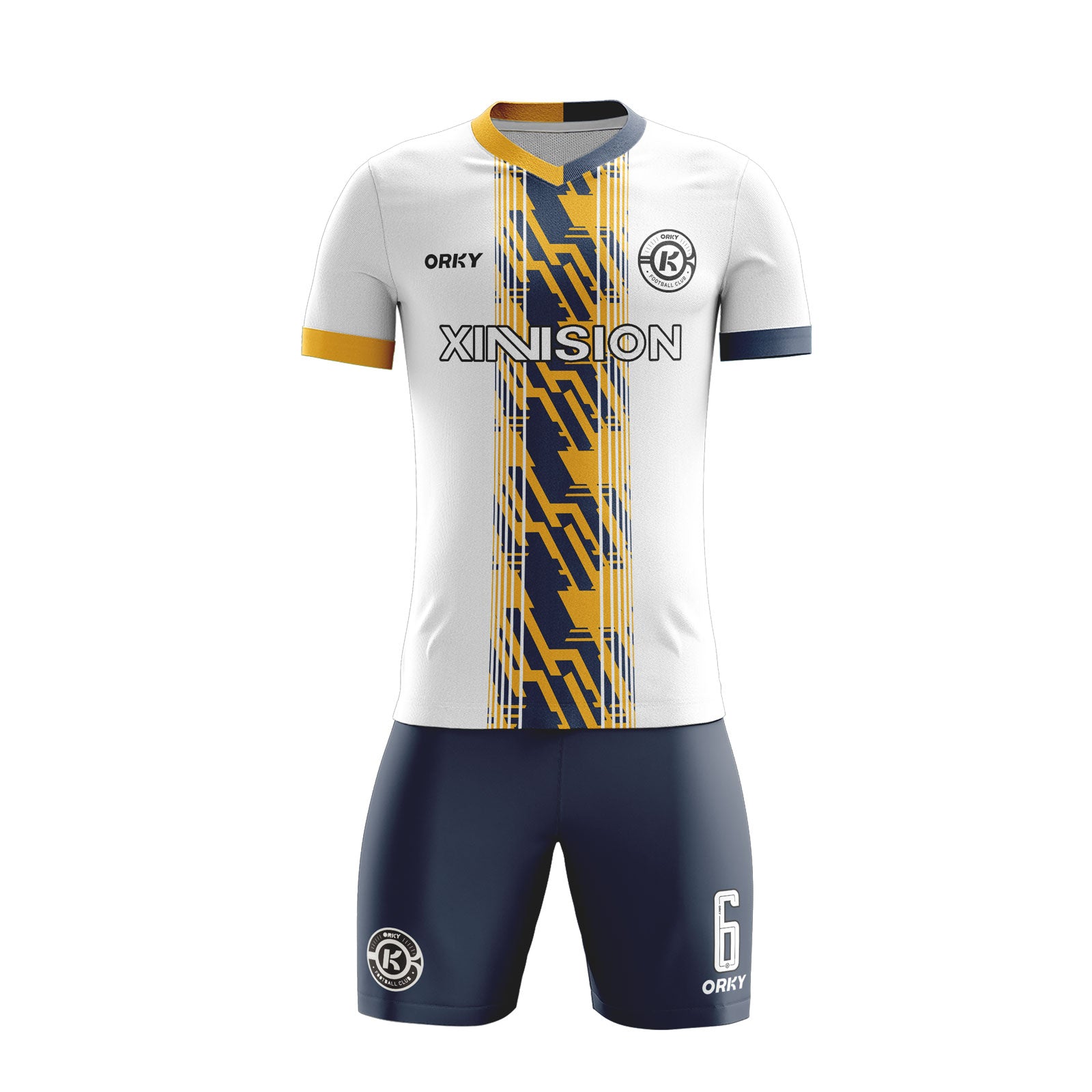 ORKY Soccer Jerseys Comfortable Yellow Lightning Customized Name Number On Back Secondary image