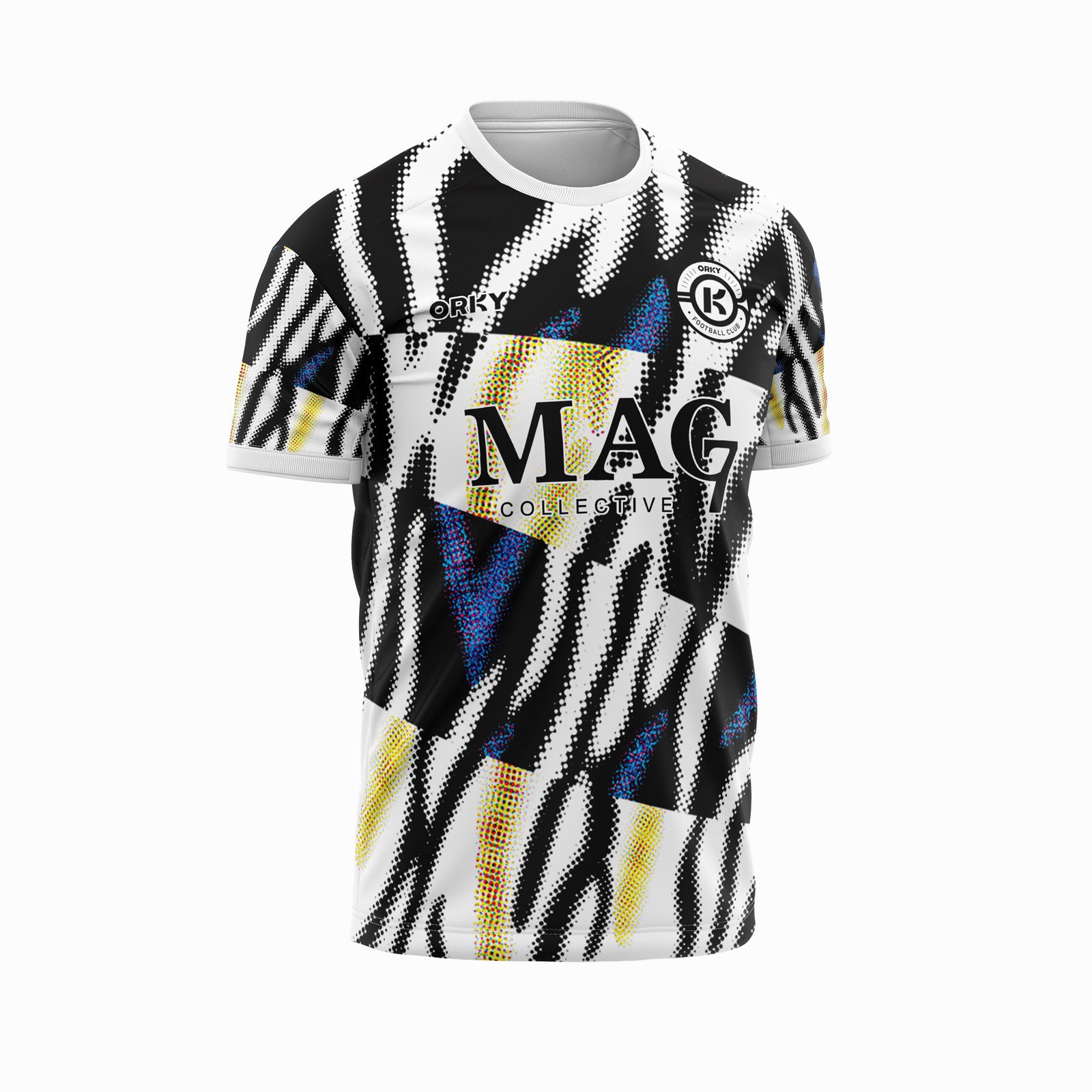 ORKY Kids Youth Soccer Shirt with Short Personalize Name Number Team Uniform Zebra Main image