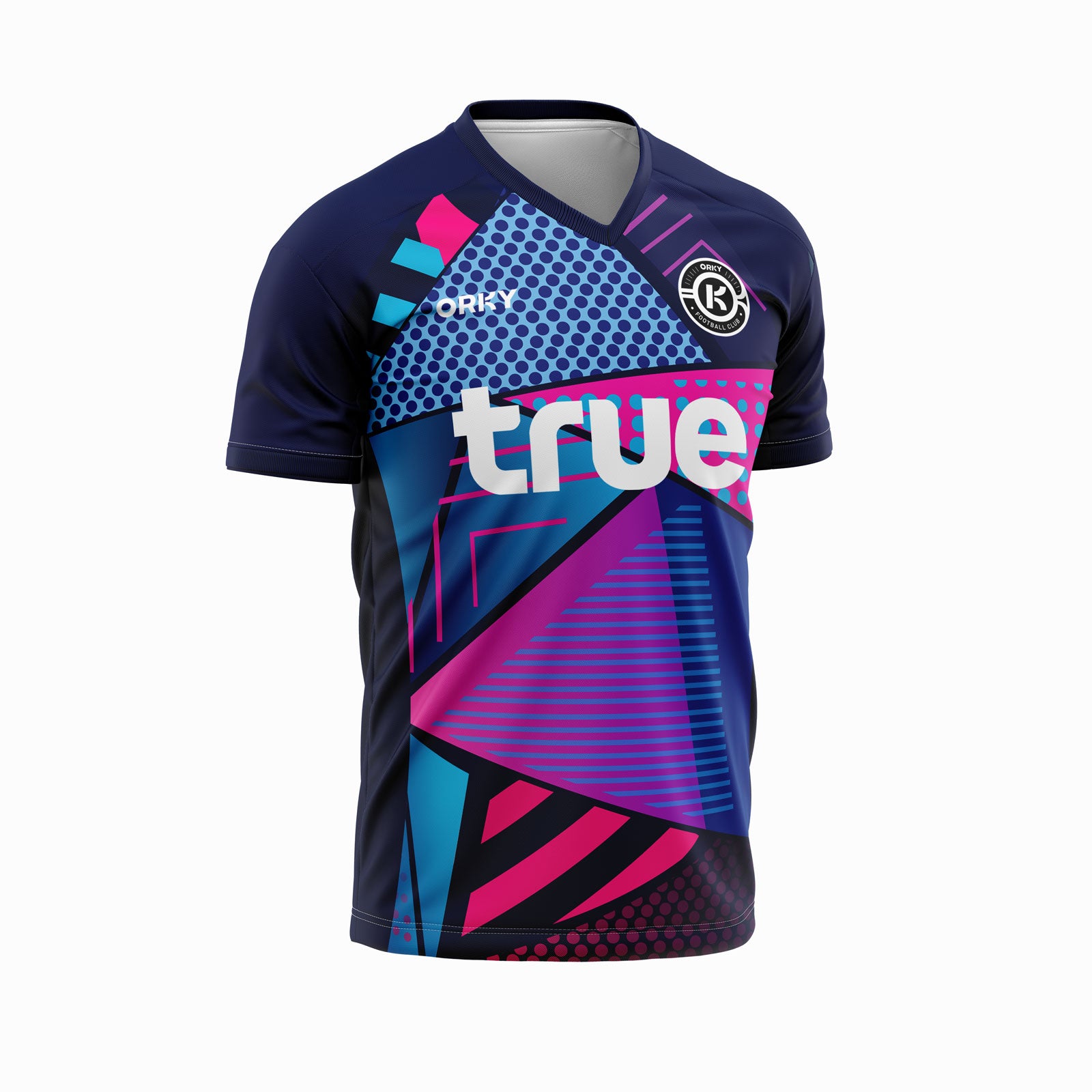 ORKY Customize Soccer Jersey with Short Unique Triangle Blue Main image