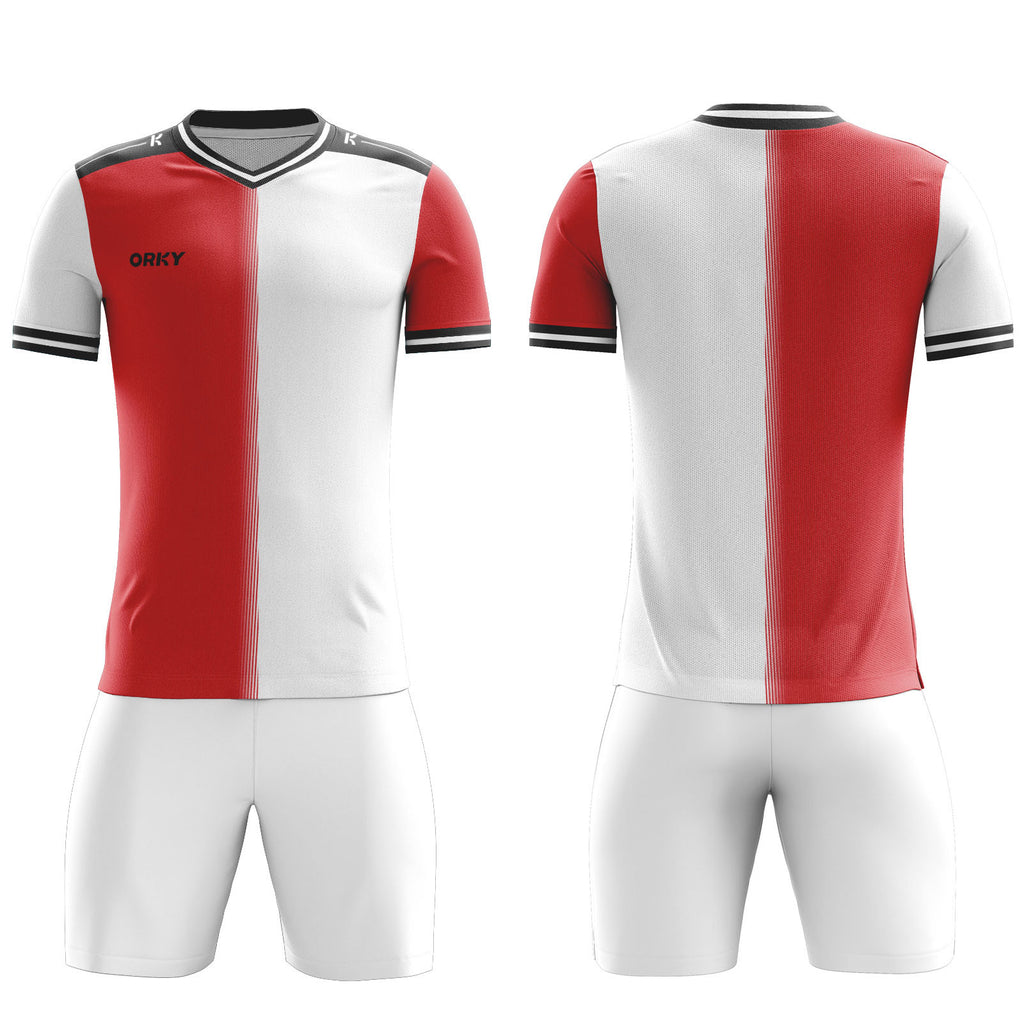ORKY Personalize Name Soccer Jersey, Good Choice for Fans, Professional Football Uniform Red White Fusion